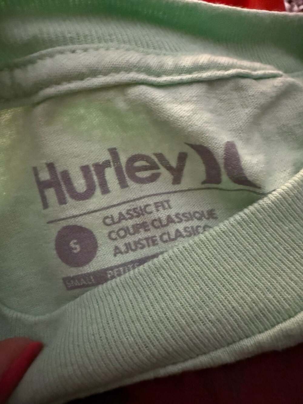 Hurley Classic Fit Graphic T-Shirt Mint Green Size S - Picture 2 of 2
